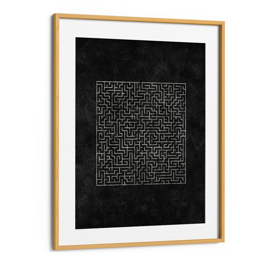 Stylish framed THE SQUARED MAZE JOURNEY, GEOMETRIC ART PRINTS, perfect for modern home decor and design enthusiasts.