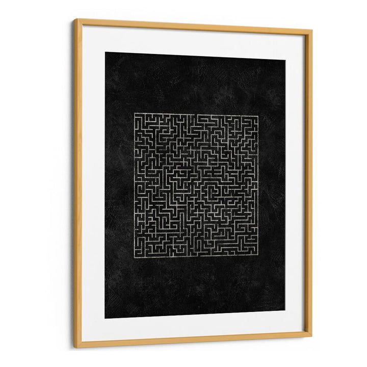 Stylish framed THE SQUARED MAZE JOURNEY, GEOMETRIC ART PRINTS, perfect for modern home decor and design enthusiasts.