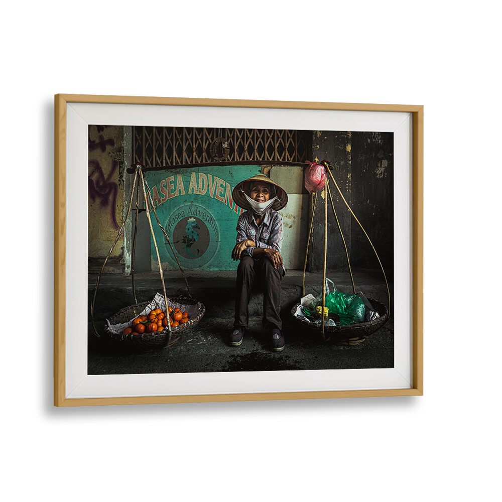 Vibrant scene from Hanoi street market showcasing local vendor, part of HANOI STREET MARKET, PHOTOGRAPHY PRINTS collection.