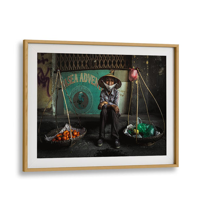 Vibrant scene from Hanoi street market showcasing local vendor, part of HANOI STREET MARKET, PHOTOGRAPHY PRINTS collection.