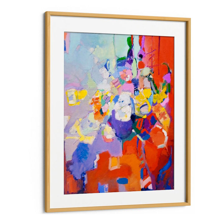 Colorful abstract painting complementing the ORIGINAL RUG, enhancing luxury and comfort in your living space.