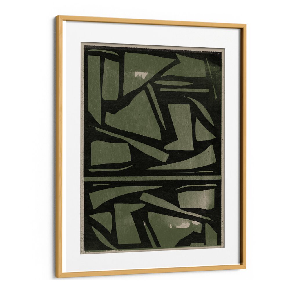 Exquisite GREEN AND BLACK PAPER CUT, ABSTRACT PAINTINGS showcasing modern aesthetics for elegant home decor.