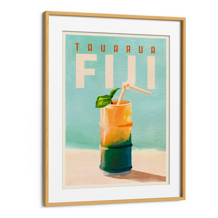 TAVARUA FIJI COCKTAIL POSTER TRAVEL ART BY THE WHISKEY GINGER ,BAR POSTERS , BAR ART PRINTS