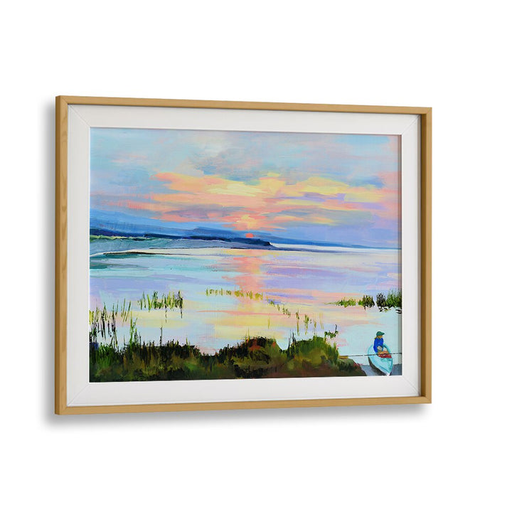 SUNSET ON THE BAY , LANDSCAPE PAINTINGS
