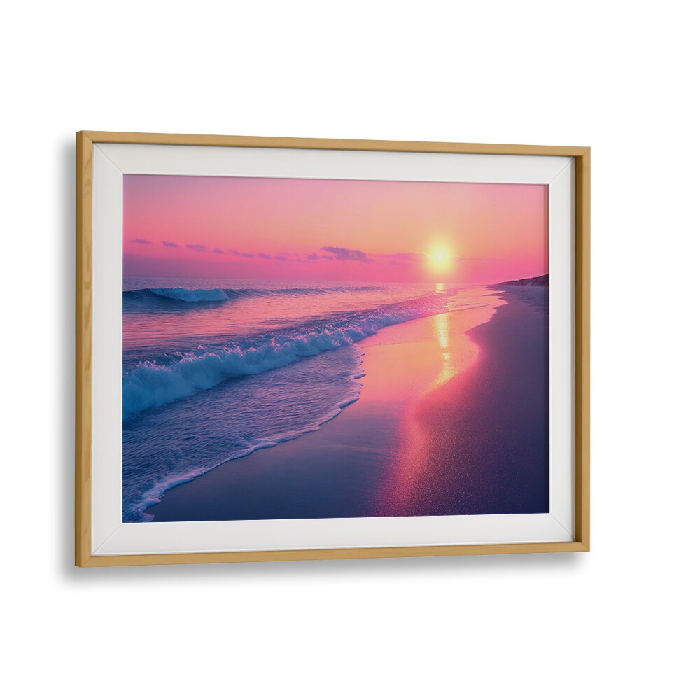 Relax by the shore with SUNSET SONATA, BEACH PAINTINGS, capturing serene waves and vibrant sunset hues.