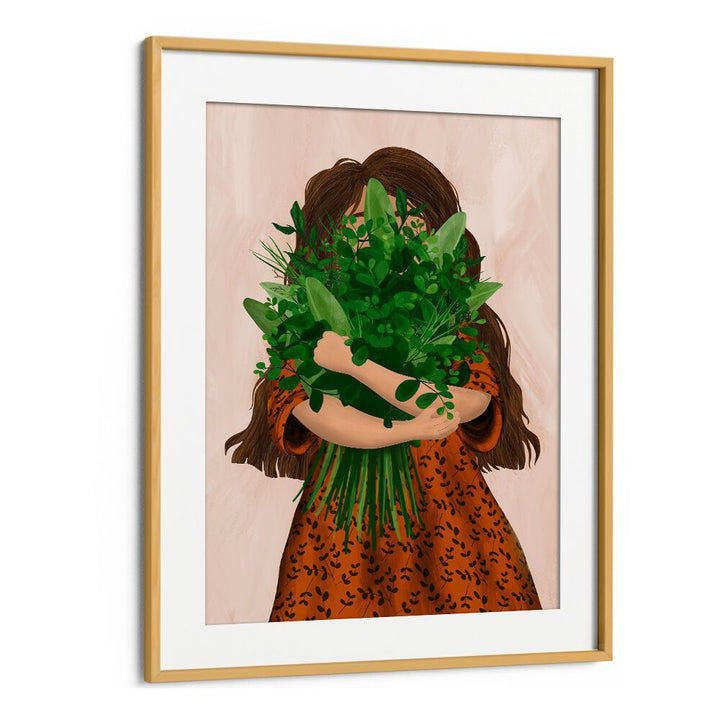 Delightful GIRL WITH POSY, KIDS ROOM PAINTINGS featuring a girl with a lush bouquet, perfect for playful decor.