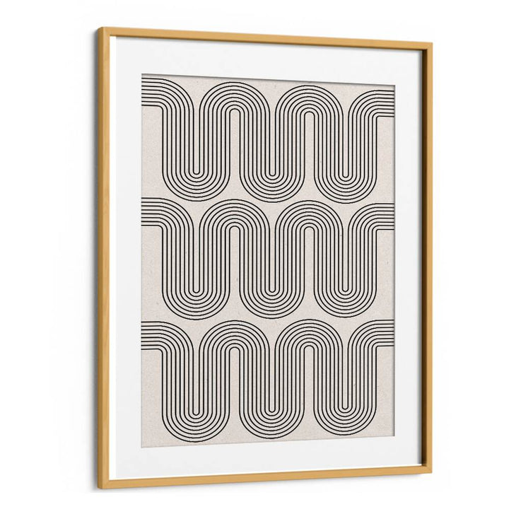 MODERN WAVES NO.I, GEOMETRIC ART PRINTS features dynamic black lines in a chic frame, perfect for modern decor.