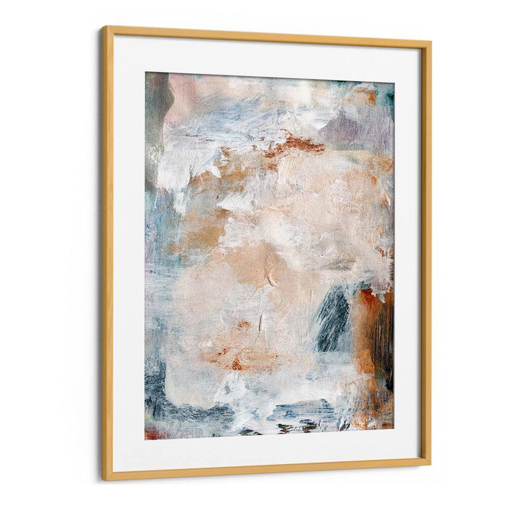 Framed ADJUSTMENT, ABSTRACT PAINTINGS featuring soft colors and textures, perfect for modern decor.