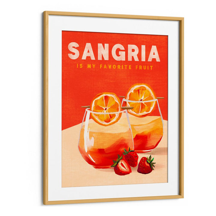 Bright SANGRIA, BAR art featuring vibrant glasses and fruit, perfect for enhancing your home bar decor.