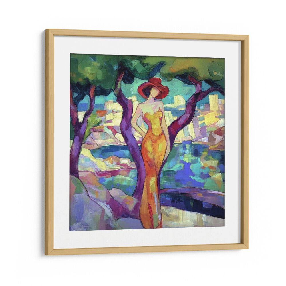 Elegant artwork of a WOMAN IN YELLOW exuding vibrancy, perfect for modern decor in any stylish home.