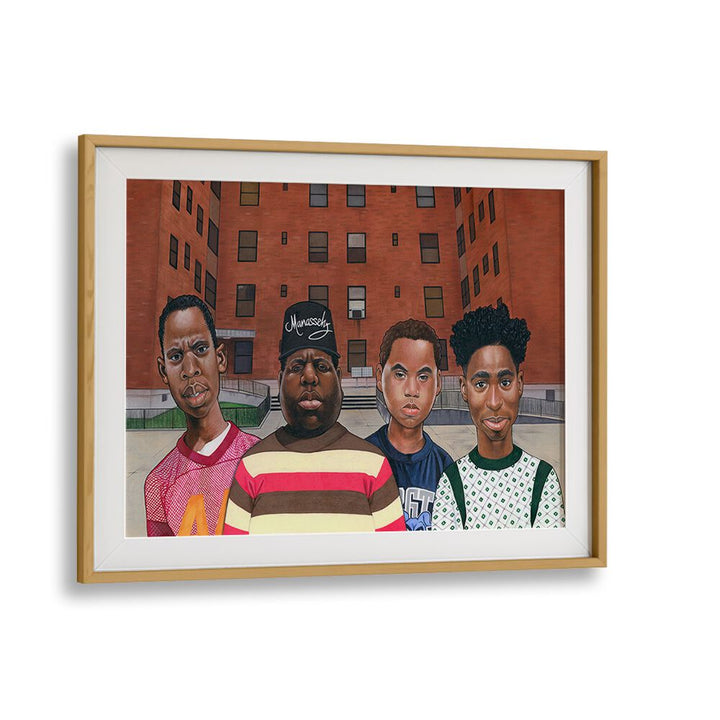 Celebrate hip hop culture with BOYZ IN THE HOOD, AFRICAN ART PAINTINGS showcasing iconic street style.