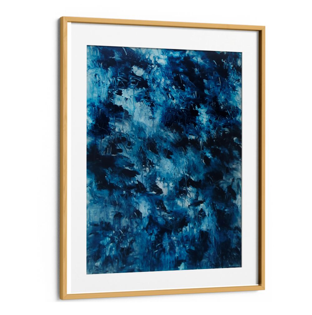 Stunning ABSTRACT DESIGN VI, ABSTRACT PAINTINGS in rich blue hues, perfect for modern expressionist decor.