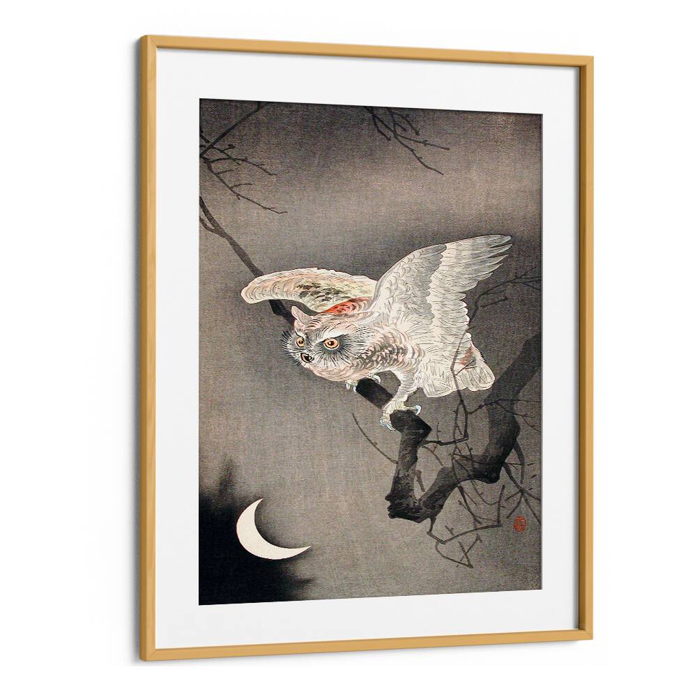 SCOPS OWL IN MOONLIGHT  , JAPANESE PAINTINGS , JAPANESE ART PRINTS