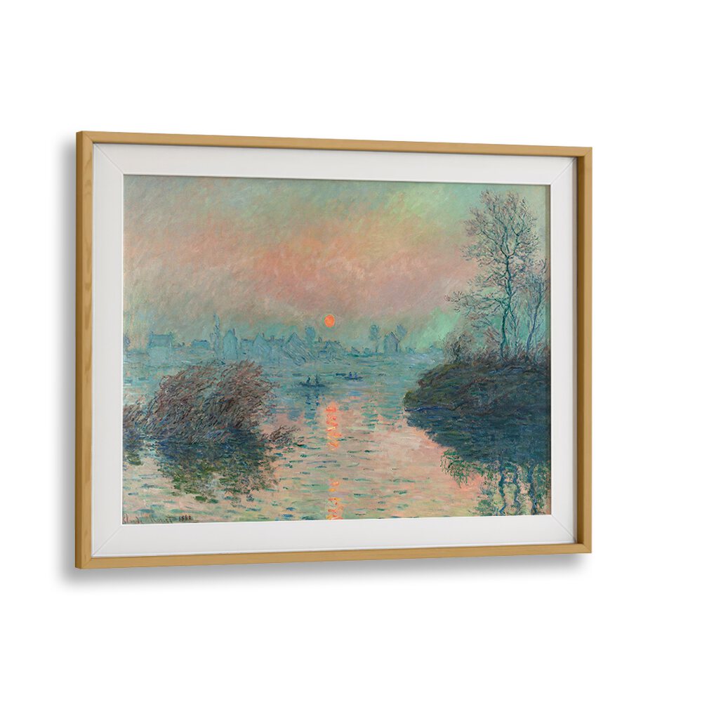 SUN SETTING ON THE SEINE AT LAVACOURT (1880) , VINTAGE PAINTINGS