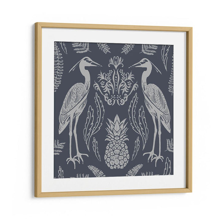 Stylish HERON AND FERNS , ANIMAL PAINTINGS featuring elegant herons and tropical foliage, perfect for modern decor.