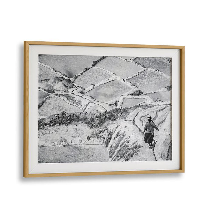 Framed black-and-white SALINAS MARAS, PHOTOGRAPHY PRINTS depicting a serene landscape and cultural storytelling.