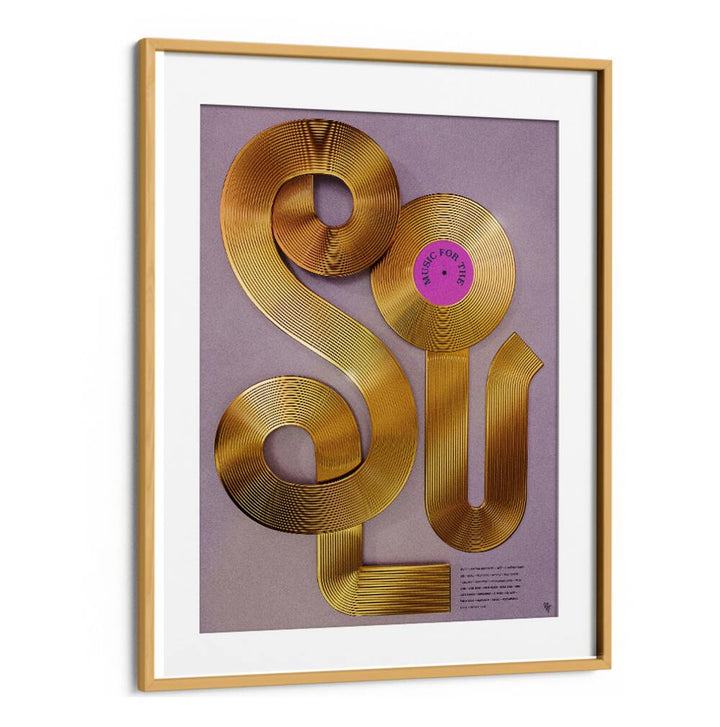 Stylish MUSIC FOR THE SOUL poster with golden design, perfect for uplifting any space. Ideal for music lovers.