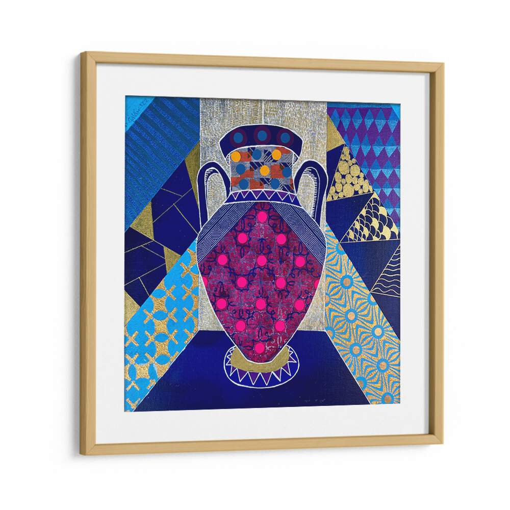 Vibrant ECLECTIC VASE and colorful POP ART PAINTINGS create a stunning centerpiece for any space. Perfect for decor.