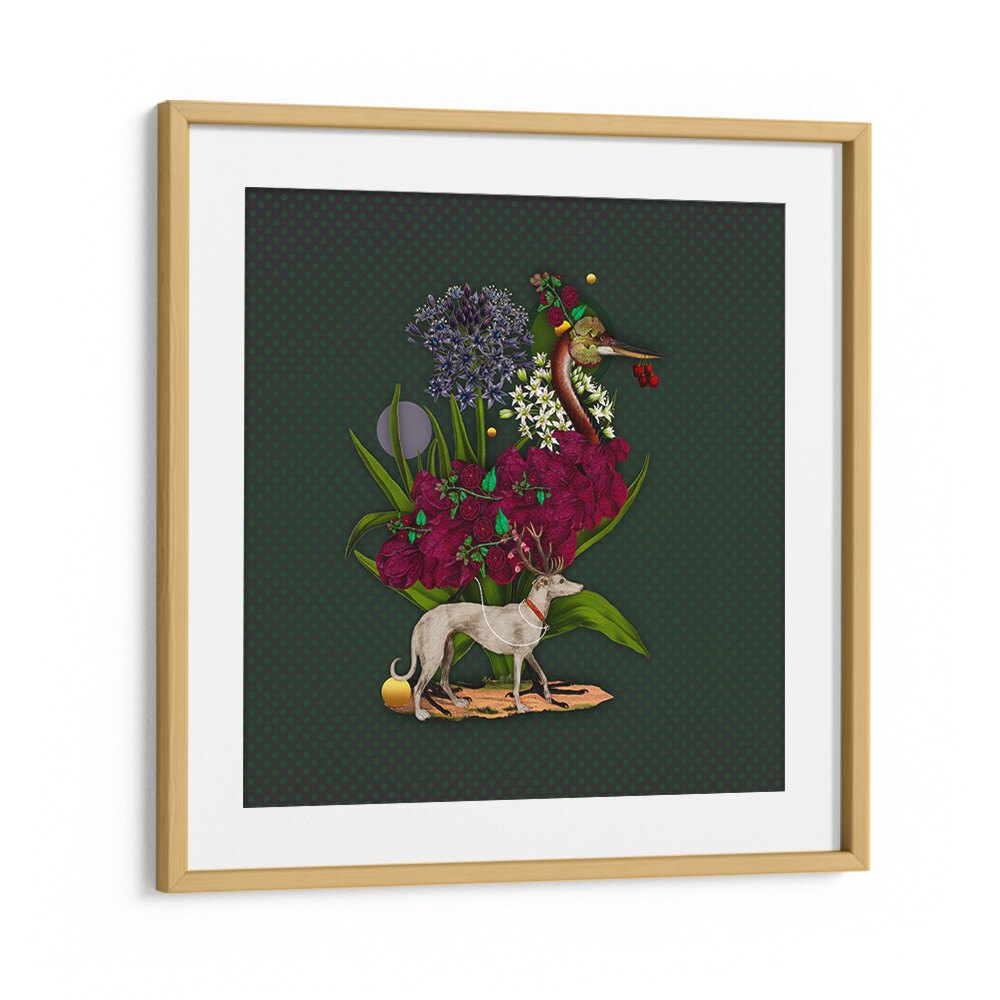 Colorful ENCHANTED FOREST VII, ANIMAL PAINTINGS featuring whimsical animals and flowers, perfect for home decor.
