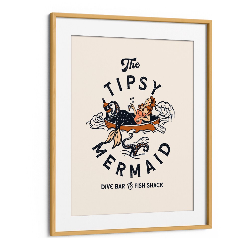 TIPSY MERMAID BY THE WHISKEY GINGER ,BAR POSTERS , BAR ART PRINTS