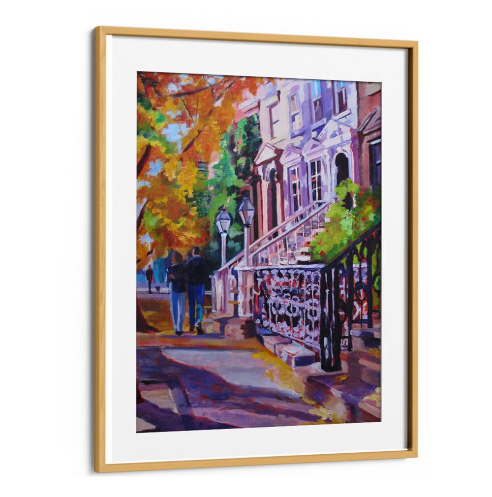 AUTUMN STROLL , LANDSCAPE PAINTINGS