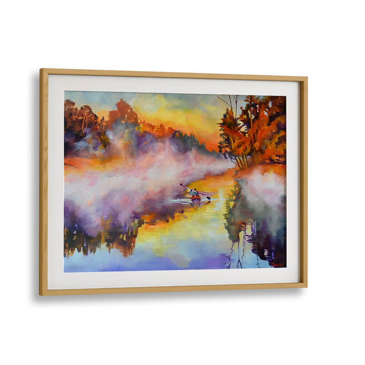 KAYAK IN THE MIST , LANDSCAPE PAINTINGS