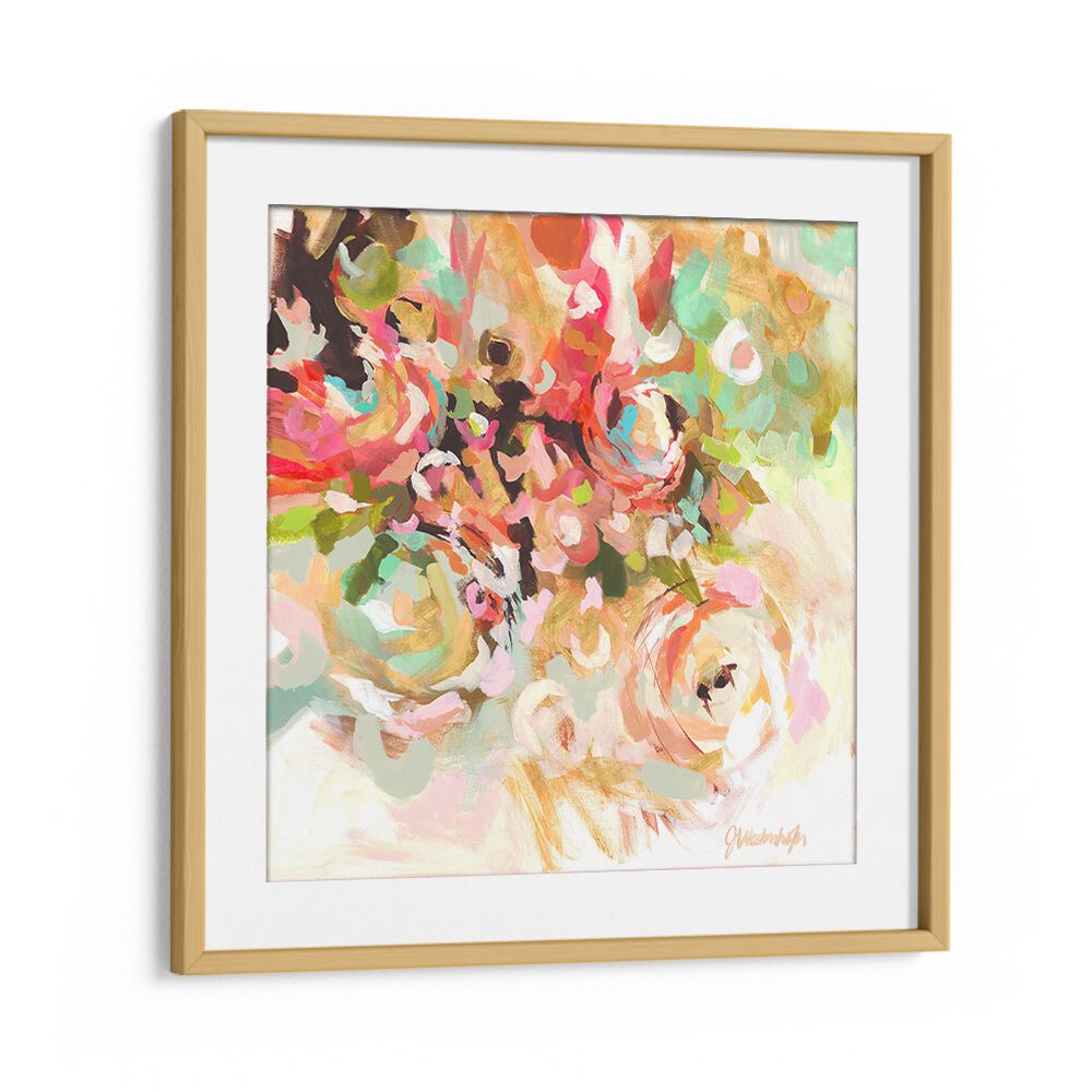 Vibrant FLOWER ABSTRACT painting featuring a colorful blend of abstract expressionism, perfect for elevating your space.
