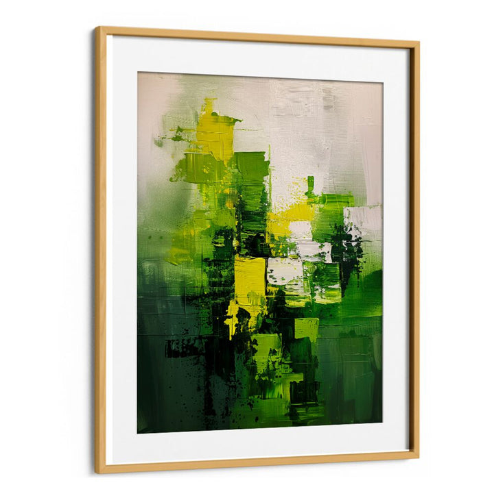 Vibrant green abstract painting titled CONTEMPORART - MATCHA I, showcasing bold textures and modern artistry.