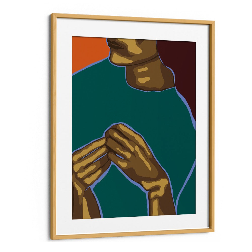 Elegant UNCRAZY, PORTRAITS artwork featuring expressive hands and vibrant colors, perfect for any art lover's space.