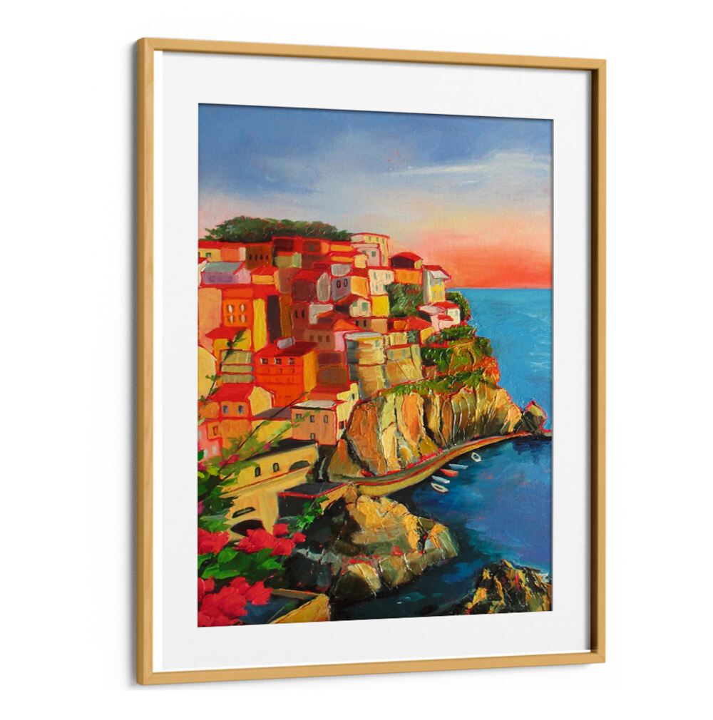 ONE OF FIVE IN CINQUE TERRE , LANDSCAPE PAINTINGS