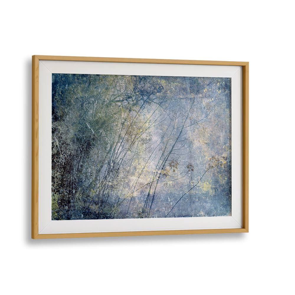 High Sierra I, abstract paintings featuring textured blues and greens in a sleek frame, perfect for modern decor.