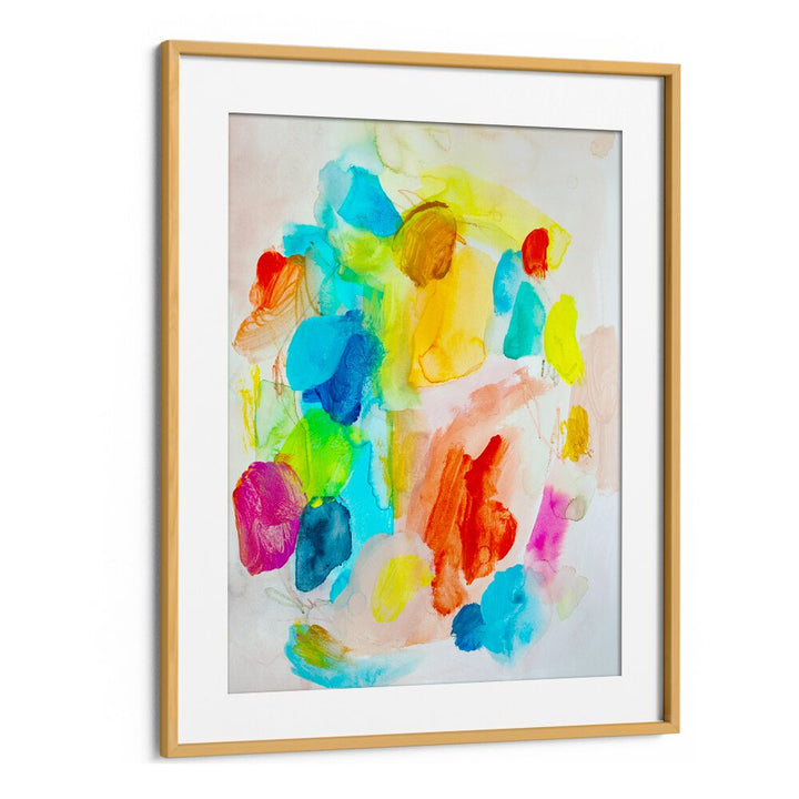 Colorful abstract painting showcasing a vibrant blend of vivid colors, perfect for art lovers and home decor enthusiasts.