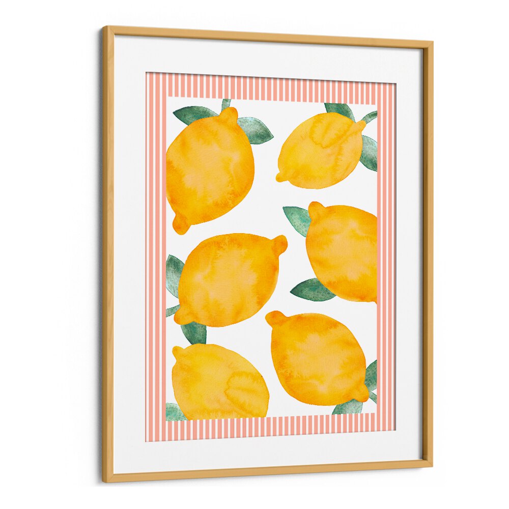 Brighten your kitchen with LEMON VINTAGE, KITCHEN POSTERS featuring vibrant lemons and charming stripes for fresh decor.