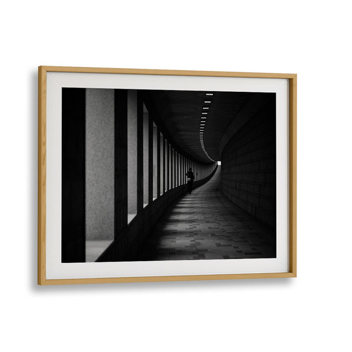 Elegant A CORNER, PHOTOGRAPHY PRINTS framed art showcasing a captivating black and white architectural scene.
