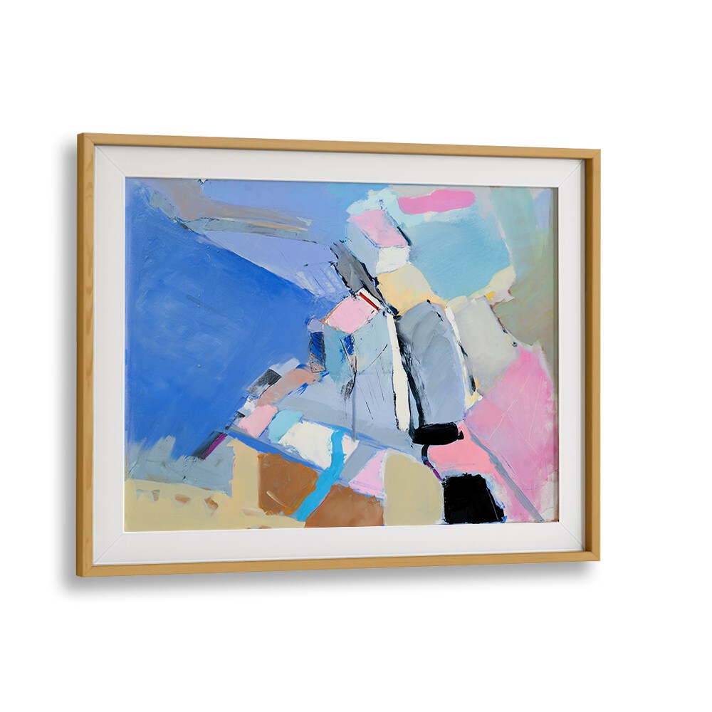 Colorful SEA TOWN, ABSTRACT PAINTINGS artwork enhances any space, perfect for beach lovers and water enthusiasts.