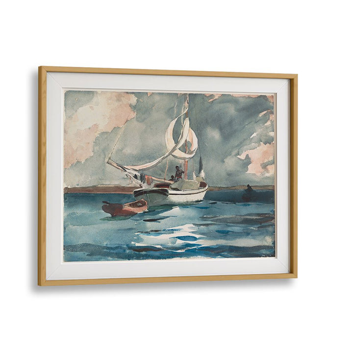 SLOOP, NASSAU  ,  VINTAGE PAINTINGS