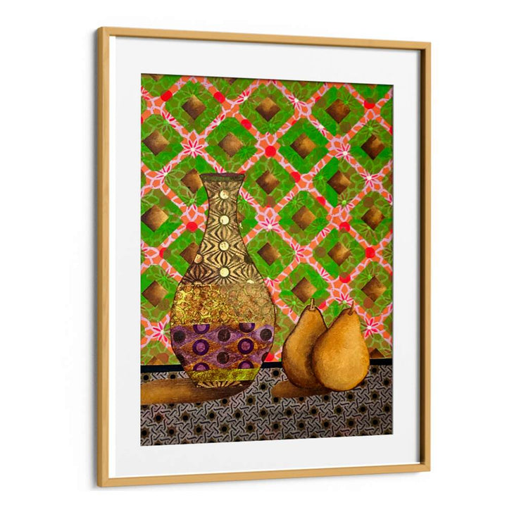 Vibrant AWAKENING HUES, KITCHEN POSTERS featuring a decorative vase and pears, perfect for elevating home decor.