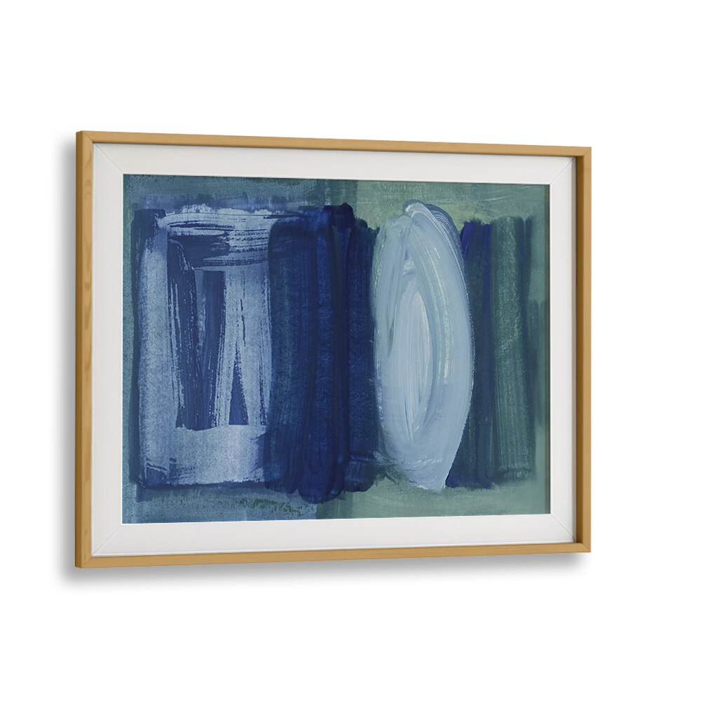 Vibrant BRUSHSTROKES BLUE GREEN, ABSTRACT PAINTINGS, perfect for enhancing home or office decor with a refreshing touch.