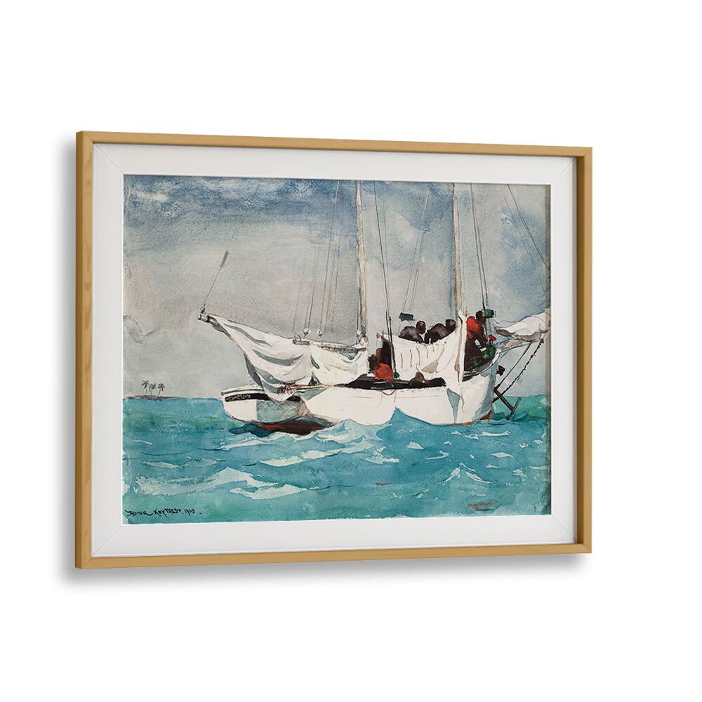KEY WEST, HAULING ANCHOR (1903)  , VINTAGE PAINTINGS