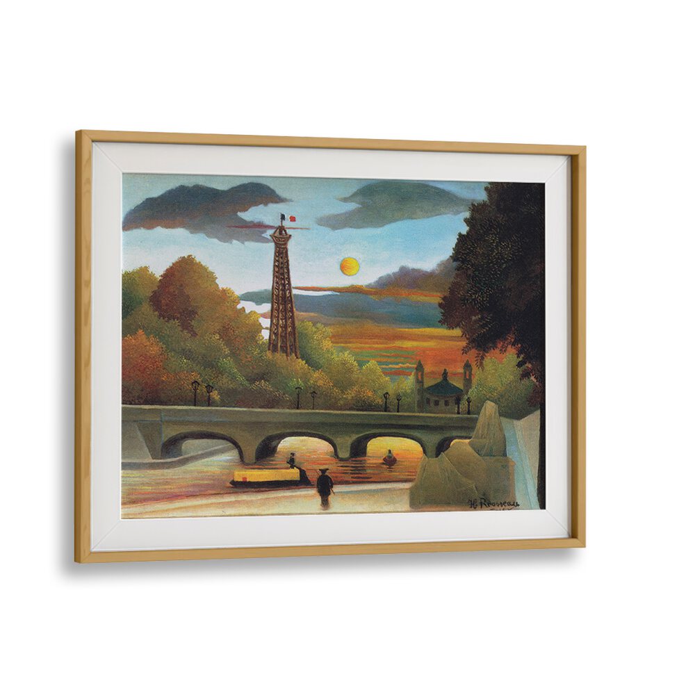 SEINE AND EIFFEL-TOWER IN THE SUNSET (1910) , VINTAGE PAINTINGS