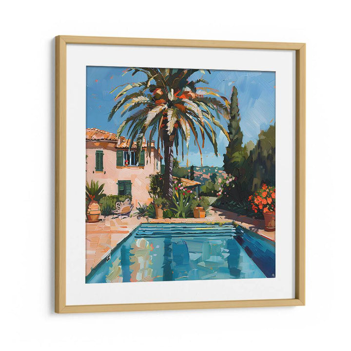Vibrant depiction of the HOUSE BY THE POOL MALLORCA II, showcasing luxury and relaxation by a serene poolside.
