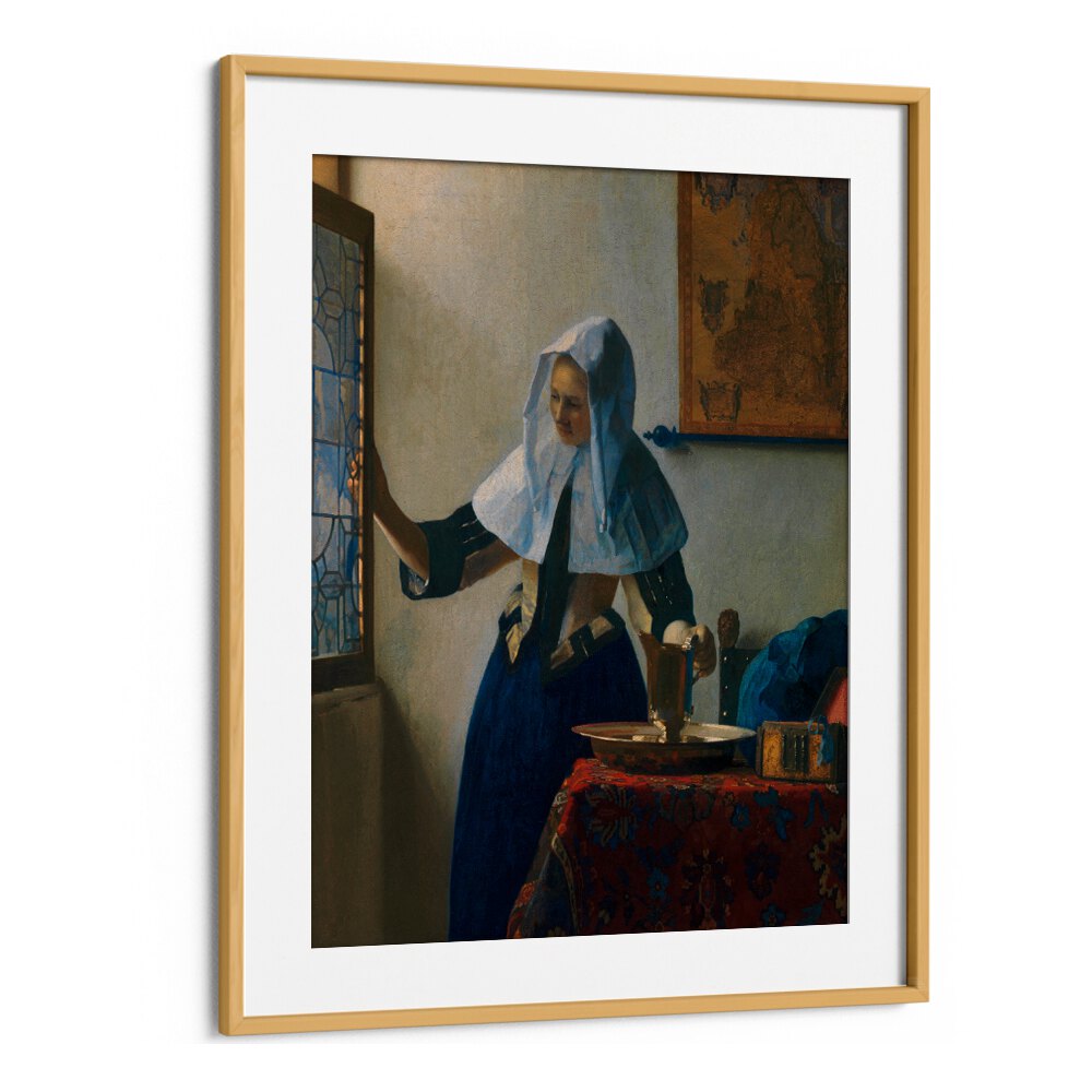 YOUNG WOMAN WITH A WATER PITCHER (CA.1662–1665) BY JOHANNES VERMEER, VINTAGE PAINTINGS