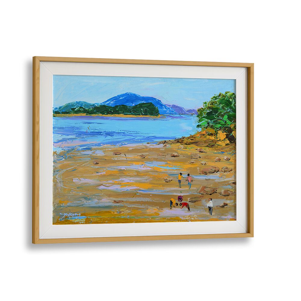 Colorful BEACH STORY II, BEACH PAINTINGS featuring a serene beach scene with people enjoying the shore at Oakwood.