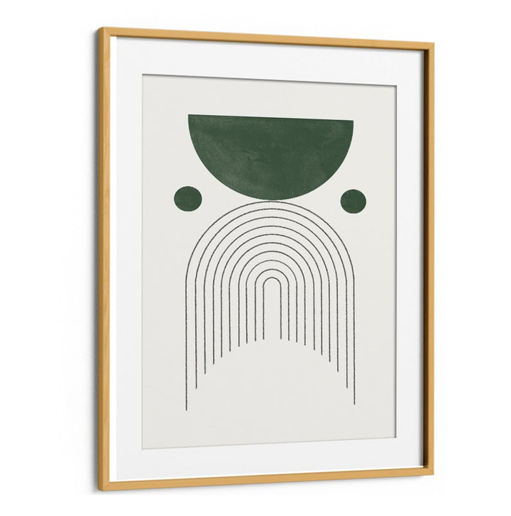 Stylish GREEN MID CENTURY MODERN NO.3, GEOMETRIC ART PRINTS featuring vibrant greens, perfect for modern decor.