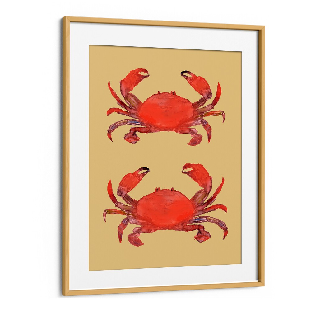Vibrant CRAB POSTER II, BEACH PAINTINGS showcasing red crabs for a coastal retreat. Perfect for beach lovers!