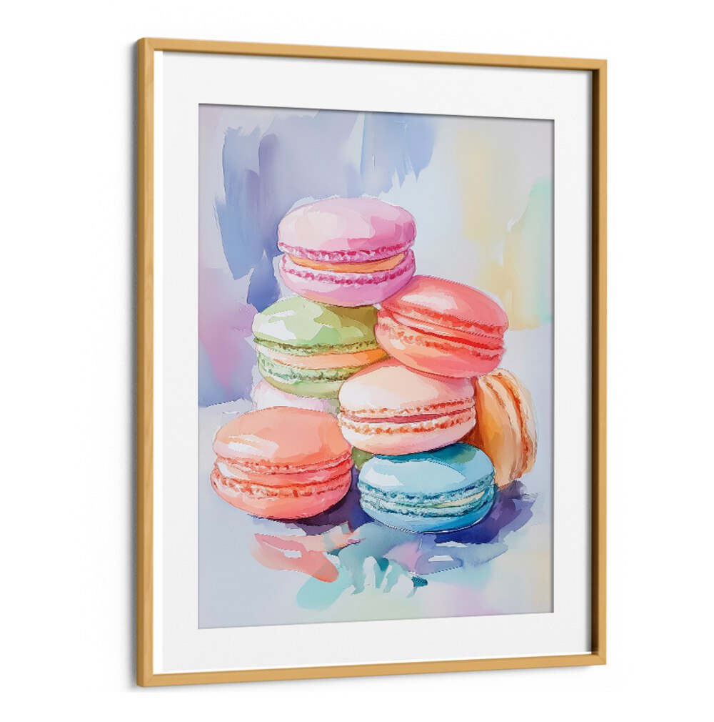 Delight in the vibrant COLORFUL MACARON, BAR art, showcasing sweet treats in a charming design for dessert lovers.