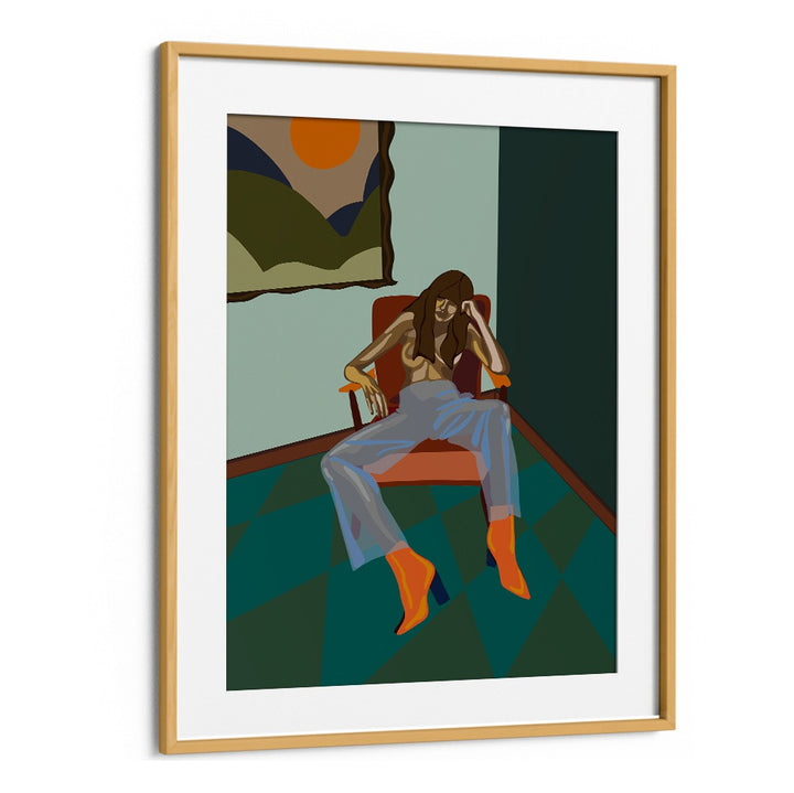 Stylish artwork from HESTER II, PORTRAITS & FIGURATIVE ILLUSTRATIONS, featuring a striking seated figure in vibrant colors.
