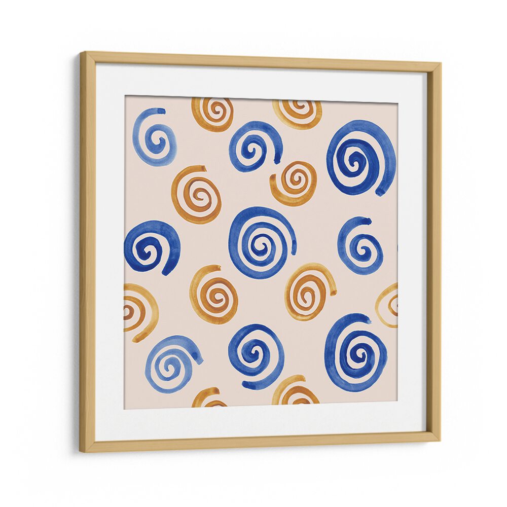 Vibrant WATERCOLOUR TILE XV, ABSTRACT PAINTINGS adds elegance to your decor with artistic spiral designs.