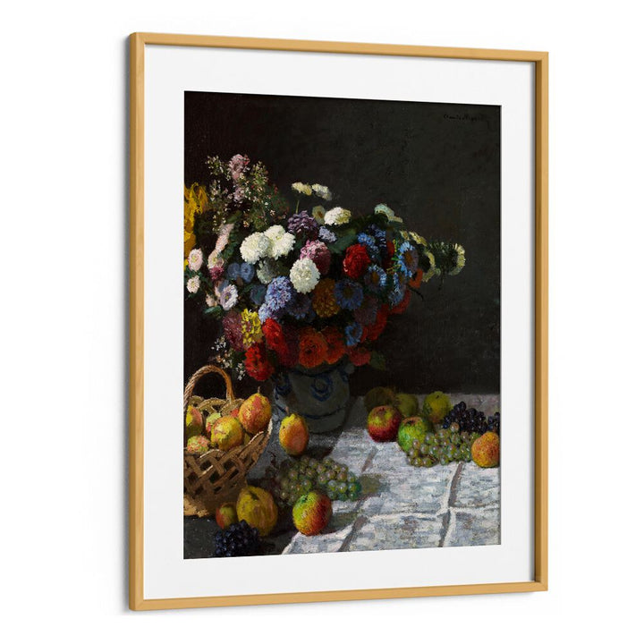 STILL LIFE WITH FLOWERS AND FRUIT (1869)  , VINTAGE PAINTINGS