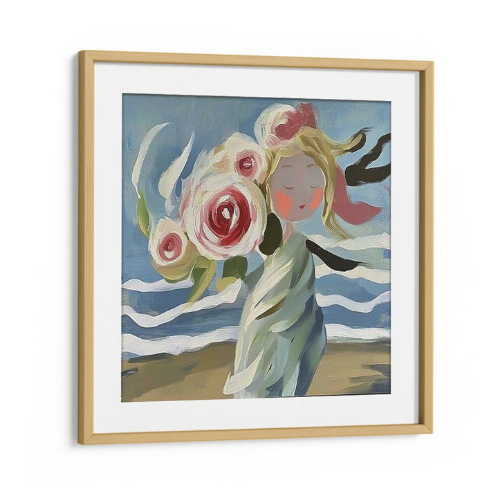 Charming GIRL WITH ROSES artwork, perfect for adding elegance and romance to any space. Ideal for art lovers!